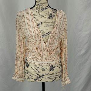 NWT {cozy casual} Plunge Crop Going Out Top with peek sleeves